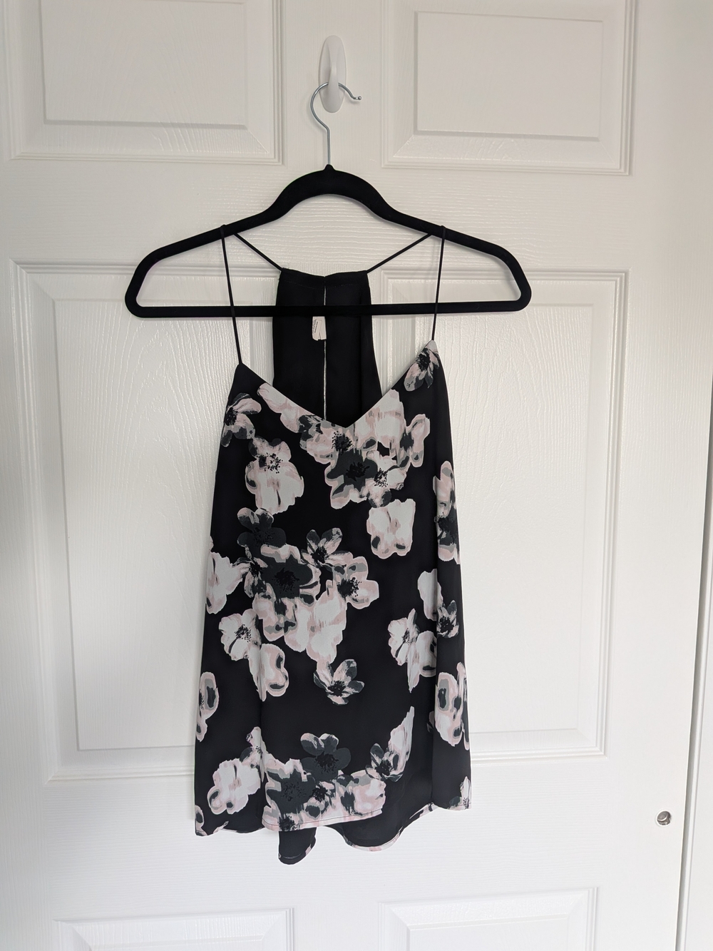 Express Black Cami with Pink and Cream Floral Print